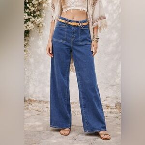 NWOT Wide Leg High-Rise Jeans in Classic Blue